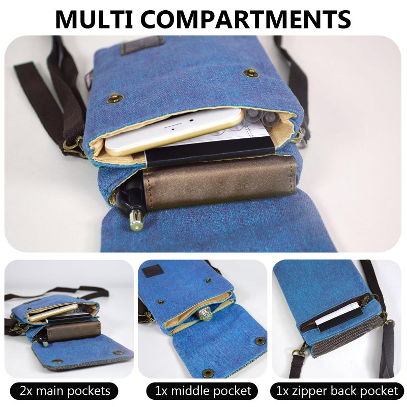 WITERY Small Canvas Crossbody Bags for Women Cute Cloth Purse Cellphone Crossbody Purse with Adjustable Shoulder Strap Mini Travel Shoulder Bag Phone Pouch Wristlet Wallet for Teen Girls - Image 4